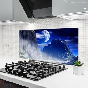 Panel Szklany do Kuchni Szczyty Gór W Świetle Księżyca