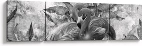 Obraz - Graffiti z flamingami (170x50 cm)
