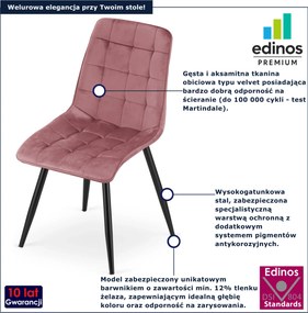 Ciemnoróżowe krzesło z czarnymi nogami D4-A42
