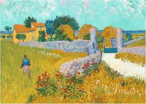 Obraz na szkle - Vincent van Gogh, Farmhouse in Provence, reprodukcje (70x50 cm)