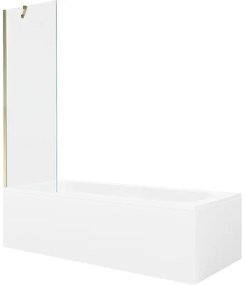 Mexen Vega wanna prostokątna 170 x 70 cm z obudową i parawanem 1-skrzydłowym 60 cm, transparent, złoty - 550117070X9506000050
