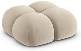 Beżowy aksamitny podnóżek Loretto – Cosmopolitan Design
