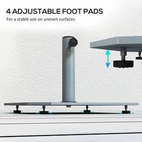 Outsunny Podstawa Parasola z Metalu 18,5 kg na Kółkach, Kwadratowy Uchwyt dla Parasoli 32/38/48mm