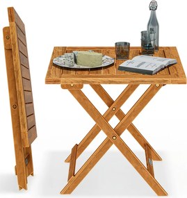 Stolik VITEK z drewna akacjowego, 46x46x46cm, brązowa Casaria