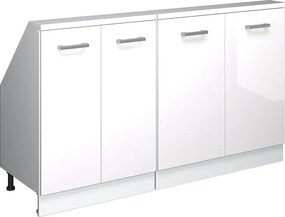 Szafka kuchenna na dach skośny biały wysoki połysk 140x46x81.6 r-line