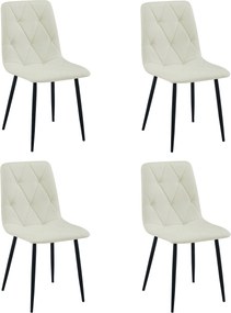 Kremowe krzesło do kuchni LIBRA z czarnymi nogami