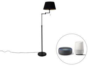 Inteligentna lampa podłogowa czarna z czarnym kloszem, w tym Wi-Fi A60 - Ladas Deluxe Nowoczesny Oswietlenie wewnetrzne