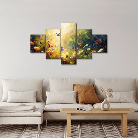 Obraz - Wiosenna łąka kwiatowa, malarstwo (125x70 cm)