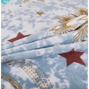 Biało-niebieska pościel jednoosobowa z mikropluszu 140x200 cm Estrellas – My House