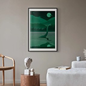 Plakat Loch Ness 40x60 cm z ramą czarną z marginesem ARTGEIST B