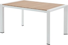 Stół ogrodowy aluminiowy dł. 150 cm - Jasny naturalny i biały - NYROS od MYLIA