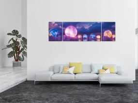 Obraz - Planety na wodzie (170x50 cm)