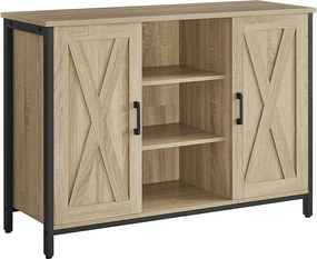 Komoda Valora – dąb sonoma z czarną stalową ramą