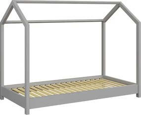 Szare łóżko domek dla dziecka 80x160 S6-D29