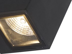 Nowoczesna lampa ścienna czarna 2-światłowa GU10 AR70 IP54 - Baleno