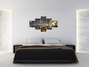 Obraz diabelskiego młyna o zmierzchu (125x70 cm)