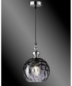 Czarna lampa wisząca ze szklanym kloszem Uller – Fischer &amp; Honsel