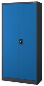 Szafa gospodarcza zamykana DAWID 900 x 1850 x 450 mm, antracytowo-niebieska