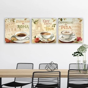 Obrazy zestaw 3 szt. 30x30 cm Italy – Wallity
