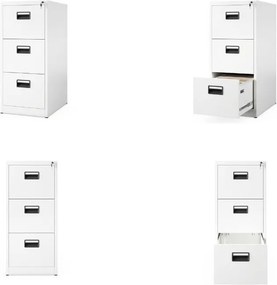 Metalowa szafka kartotekowa 46x62x102 cm Sara V3 biała