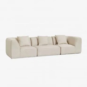 3-częściowa Modułowa Sofa Tapicerowana Cardea Bukla Kremowy Beż - Sklum