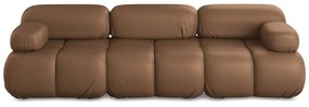 Brązowa sofa modułowa z imitacji skóry 285 cm Lokua – Makamii