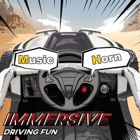 AIYAPLAY 12V Elektryczny pojazd terenowy dla dzieci, pilot, światła LED, muzyka, klakson, dla dzieci w wieku 3-8 lat, Szary