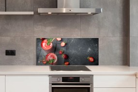 Panel szklany do Kuchni Klasyczny Shake Truskawkowy