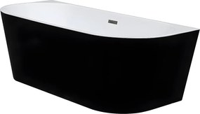 Wanna wolnostojąca przyścienna – DIVINA – 245 l – 170 × 75 × 58 cm – kolor czarny