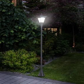 Outsunny Solarna Latarnia Ogrodowa LED Oświetlenie Chodnikowe 10 Lumenów Czarna 15x15x120cm | Aosom PL