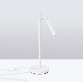 Lampa biurkowa nowoczesny Brill, stal - 1 źródło światła 4000K - L.14 x H.43 cm - biały