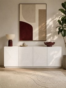 Komoda Asha 200 cm czterodrzwiowa - biały mat