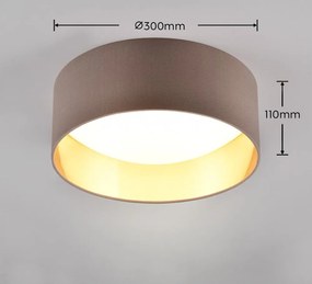 Jasnobrązowa lampa sufitowa LED ø 30 cm Locarno – Reality
