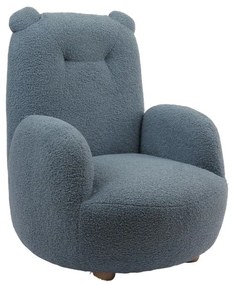 Niebieski fotel dziecięcy z materiału bouclé Rocky – Vipack