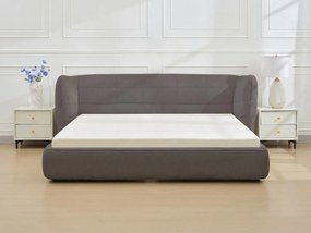 Łóżko 180 x 200 cm z zagłówkiem z bocznymi panelami - Bukla - Szary - LARUMO marki Maison Céphy