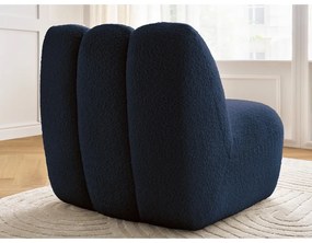 Ciemnoniebieski fotel z materiału bouclé Janissaire – Bobochic Paris