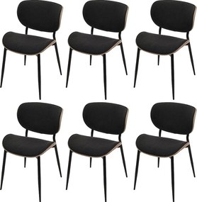 Krzesło do jadalni MCW-O45 (zestaw 6 sztuk),  naturalne, ciemnoszare