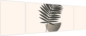Obraz - Abstrakcja z liściem palmy (170x50 cm)
