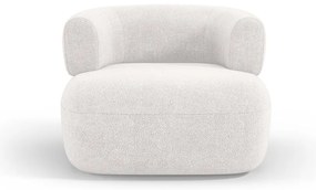 Biały fotel z materiału bouclé Jenny – Micadoni Home
