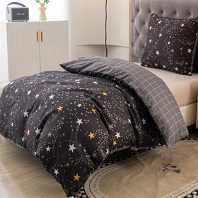 PrzytulneMieszkanie.pl PrzytulneMieszkanie.pl Flanelowa pościel z mikrofibry STELLAR ciemnoszara Rozmiar pościeli: 70 x 90 cm | 140 x 200 cm