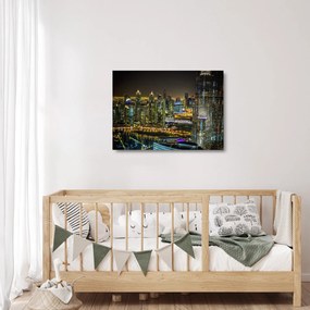 Obraz na szkle - miasto nocą (70x50 cm)