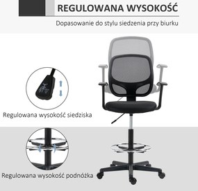 Vinsetto Krzesło Biurowe Obrotowe z Regulacją Wysokości Krzesło Gamingowe Fotel Biurowy | Aosom PL