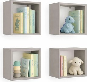 Komplet szarych kwadratowych półek dziecięcych A9-B33