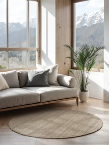 Dywan naturalny jutowy ręcznie tkany Boucle brązowo-szary 160 cm x 160 cm