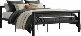 Czarne metalowe łóżko w stylu loftowym 140x200 cm D7-B52