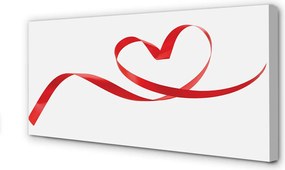 Obraz canvas na ścianę Serce z Czerwoną Wstążką