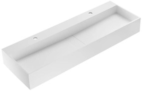 Umywalka wisząca z litą powierzchnią – Biała – Szer. 120 x Głęb. 40 x Wys. 15 cm – YAMDROK