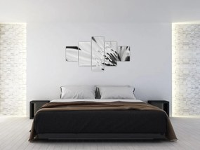 Obraz - Czarno-biały kwiat (125x70 cm)