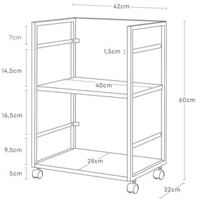 Biały metalowy regał na kółkach 42x60 cm Tower – YAMAZAKI