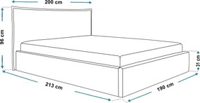Łóżko Slim 14 z pojemnikiem i stelażem 180x200 cm, kolor Puente 06